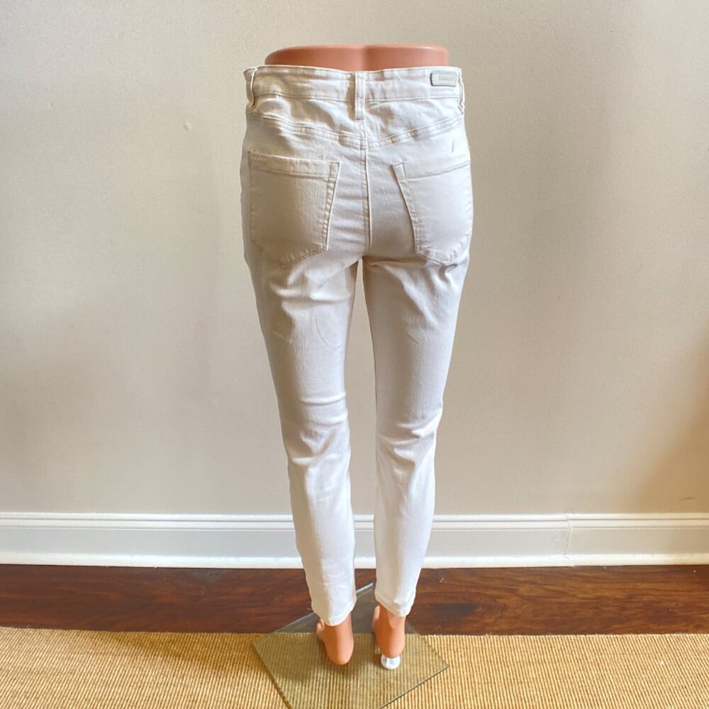 Blank NYC Ivory High-Waisted Lace-Up Skinny Jeans, Size 28 - Picture 12 of 13